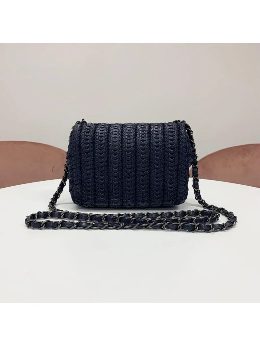 Chanel Cloche Flap CC Logo Lambskin Shoulder Bag